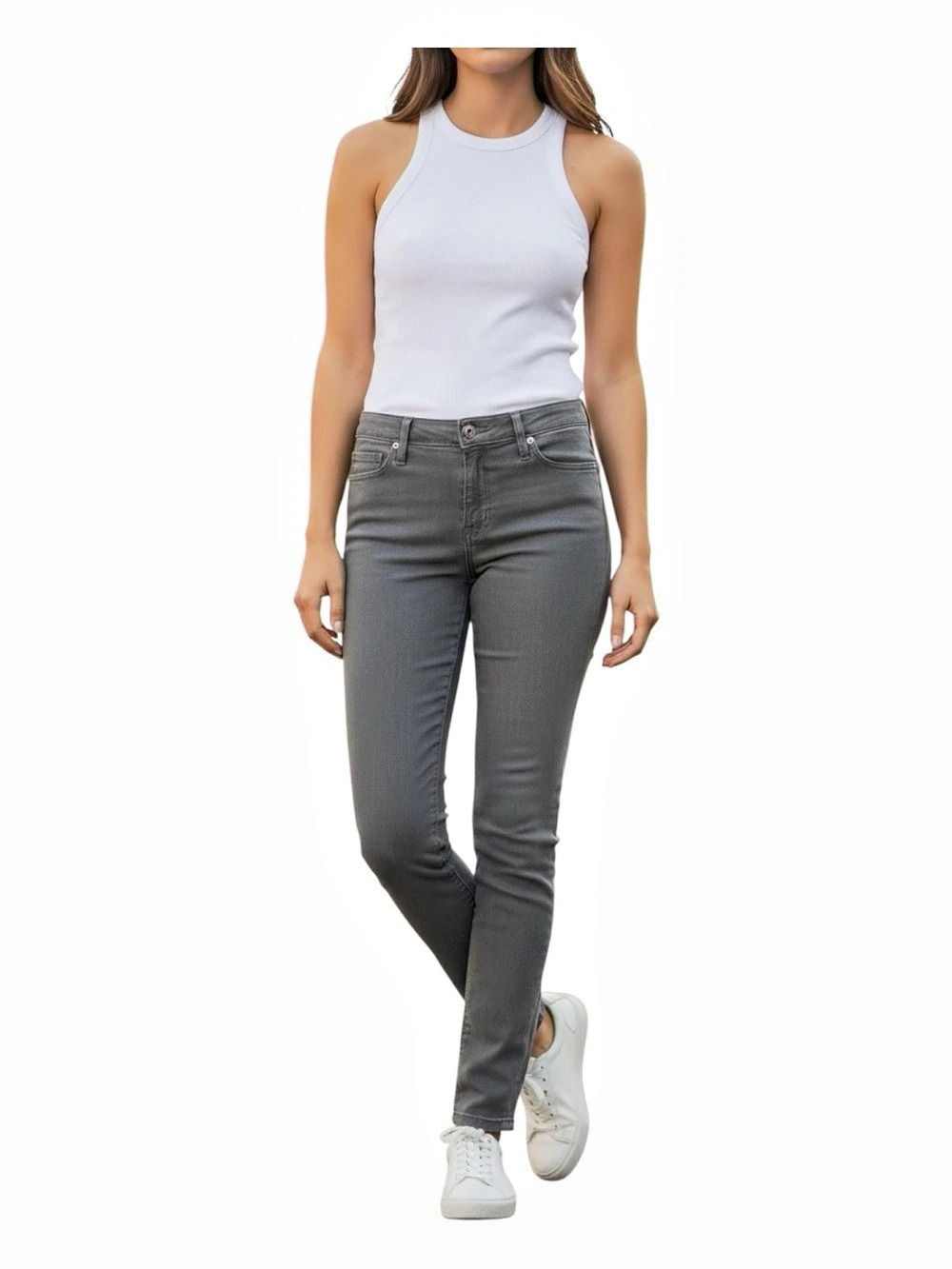 Hudson Mid Rise Nico Gray Skinny Jeans Waist 27 Like New